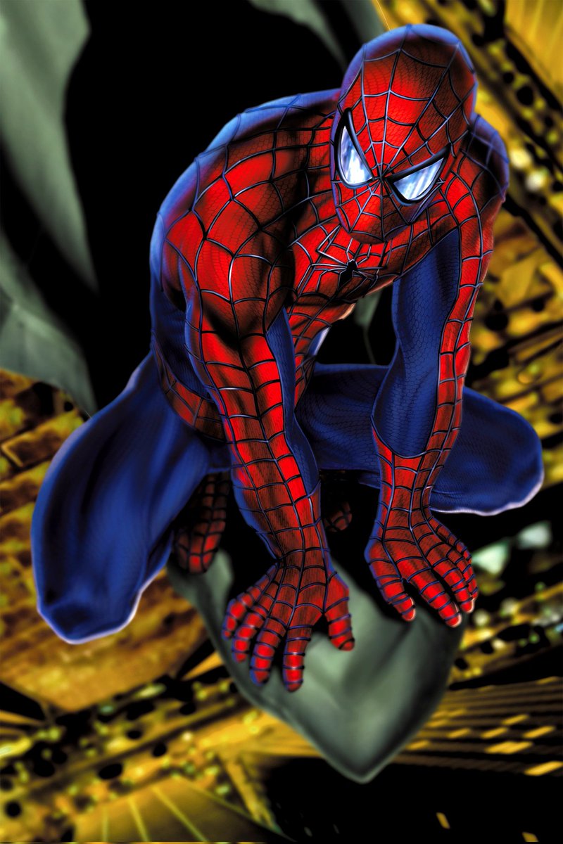 KhaosKontroller's tweet photo. Bryan Hitch's promo art for Spider-Man 2002, has such a nostalgic y2k vibe to it. https://t.co/n7e7zQFhrV