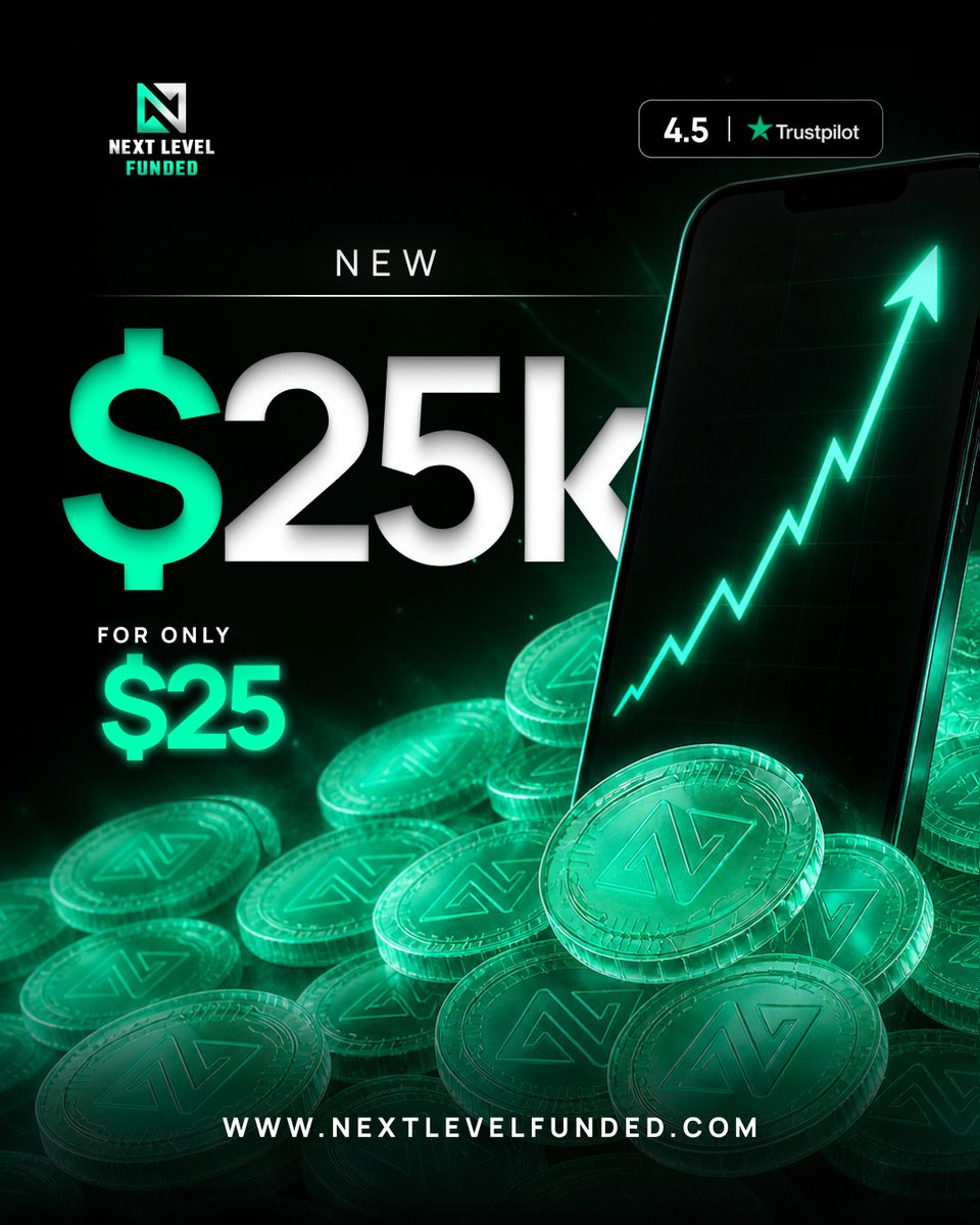 NextLvlFunded's tweet photo. $25 for a $25K account.🤯

Some people will scroll past this.

Some will take the shot and see where it leads.🔥

Which one are you?
https://t.co/K49YVNdBuf https://t.co/iWmwyhTQgT