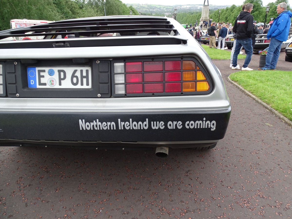 StripeyMiata's tweet photo. DeLoreans of Stormont #DeLorean #EuroFest #DeLoreanRevival #ShotOnSony https://t.co/f8SuAN6JLI