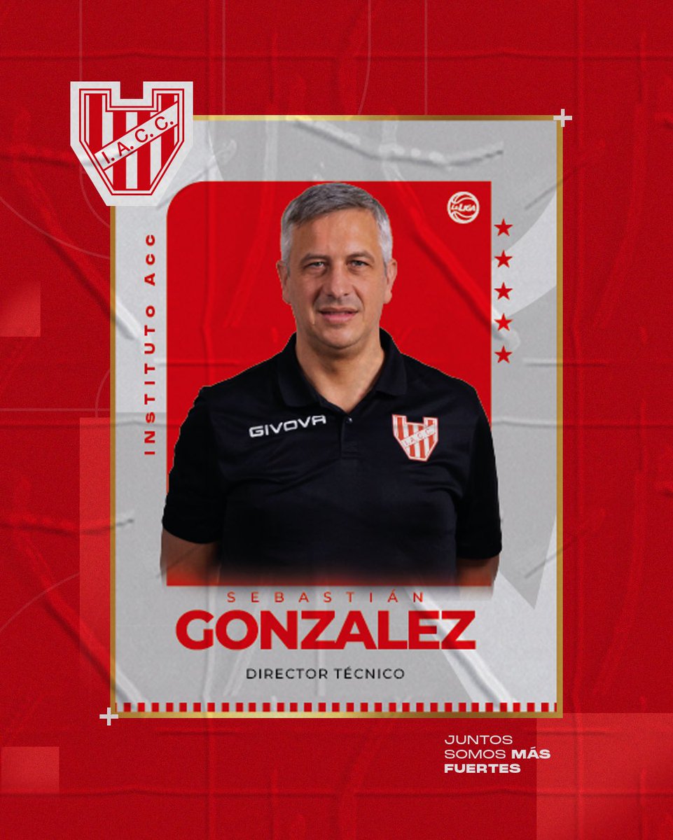 InstitutoACC's tweet photo. Primera figurita confirmada para la temporada 2026/27 📕🏀

✅ 𝗦𝗲𝗯𝗮 𝗚𝗼𝗻𝘇𝗮́𝗹𝗲𝘇 renovó su vínculo con Instituto y continuará como entrenador del equipo para la próxima @LigaNacional.

🖇️ Más info: https://t.co/ndLHgbhNF9

#VamosGloria 🇦🇹 https://t.co/MokkuAzOPP