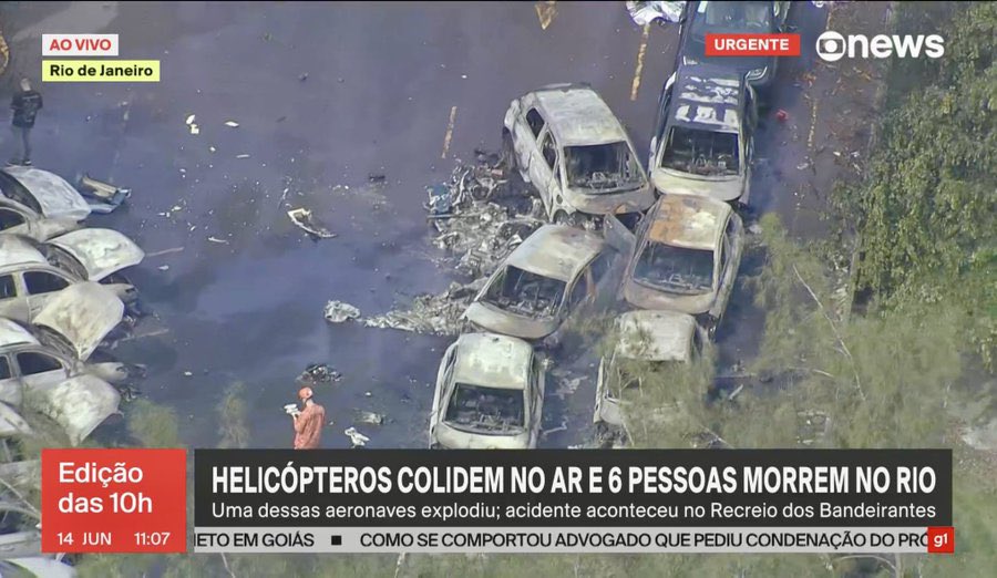 AlertaCaptain's tweet photo. Imagenes oficiales de como quedó el helicóptero luego del accidente en el que lamentablemente murió Gaspi. En el video tenemos el UNICO video oficial de una camara de seguridad que capta la caída de la aeronave. El que circula de dos helicópteros chocando no son de este accidente.