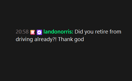 ohnePixelUpdate's tweet photo. Lando Norris flaming ohnePixel's driving few hours after getting 3rd in F1 Barcelona😭 https://t.co/NKqtnb8SLj