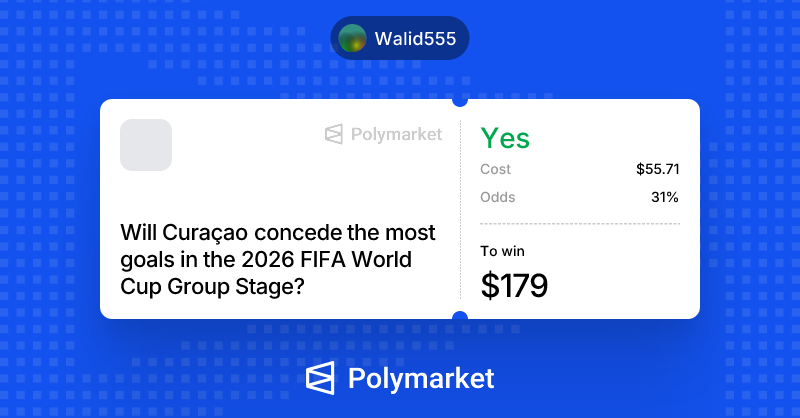WalidKdiri's tweet photo. Mon premier  gain au coupe du monde ! @Polymarket 
THX Germany et bonne chance pour Curaçao pour les autres match ! https://t.co/UJnbFDfFTW