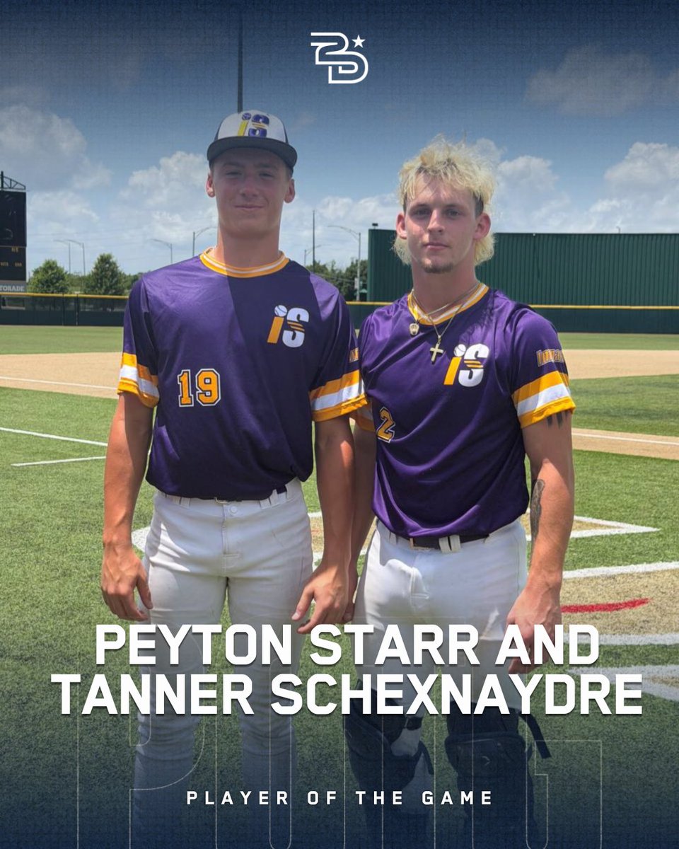 2DsportsbsbAL's tweet photo. ⭐️Player of the Game⭐️

Peyton Starr and Tanner Schexnaydre

Impact Baseball @impactsportsla https://t.co/6fbBAfwyZ6
