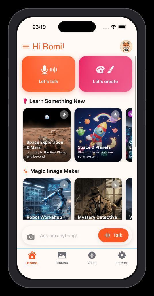 NAPPAawards's tweet photo. Askie is a voice-first AI chat and image creation app built specifically for kids ages 4-15 @askie.ai.for.kids #nappaawards #playlearnconnect #AIforkids https://t.co/Dk7RkKHpWi