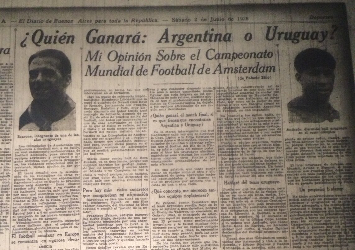 Eventos_humanos's tweet photo. @TACTICO244 @PathOfAwakened @100metros100 @br1flema No puede ser que no lo veas. Nadie dice que Uruguay ganó 4 veces la copa mundial de la FIFA, sino que es 4 veces campeón mundial. Esos diarios son argentinos, los describìan como campeonatos mundiales de fútbol porque eran eso y organizados por la FIFA. https://t.co/GshU98e86l