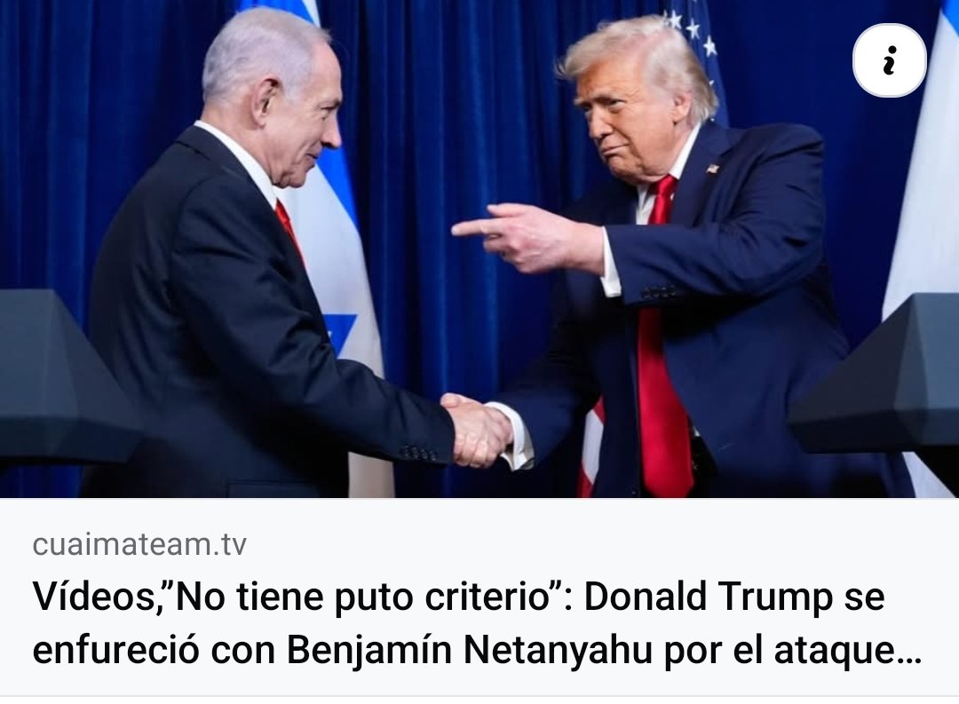 luisbottini's tweet photo. Vídeos,"No tiene puto criterio": Donald Trump se enfureció con Benjamín Netanyahu por el ataque israelí contra el Líbano mientras él quiere firmar el cese de hostilidades con Irán https://t.co/NulaFpoIjH https://t.co/BD3OszieZU