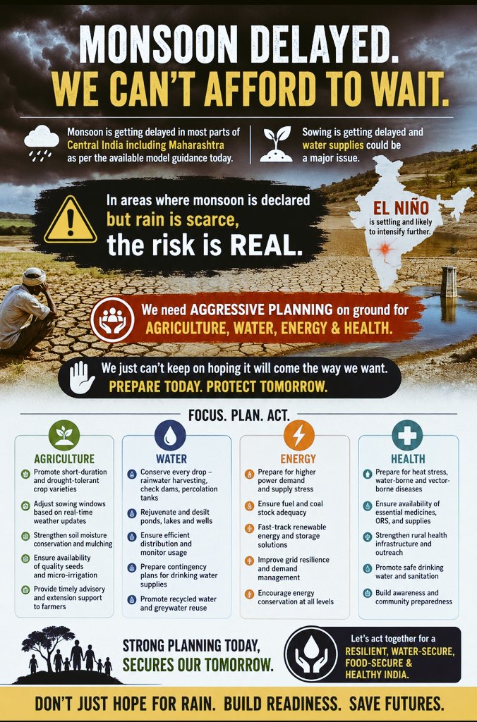Hosalikar_KS's tweet photo. Monsoon worries... 
Step into immediate actions pl https://t.co/WUe9ehTdMm