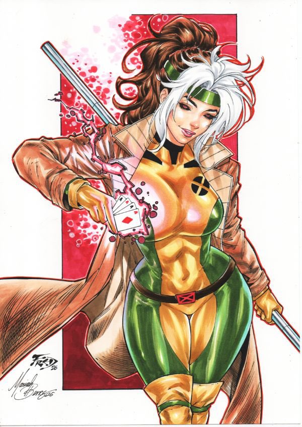 raremarq's tweet photo. We’ve got a handful of beautiful original pin-up pieces by @FredBenes and Mariah Benes ending today! 

Auctions end June 14, 2026 at 5pm PST

https://t.co/8LDHH5dGfx

#raremarq #fredbenes #mariahbenes #originalart #pinup https://t.co/t2N6tSLByV
