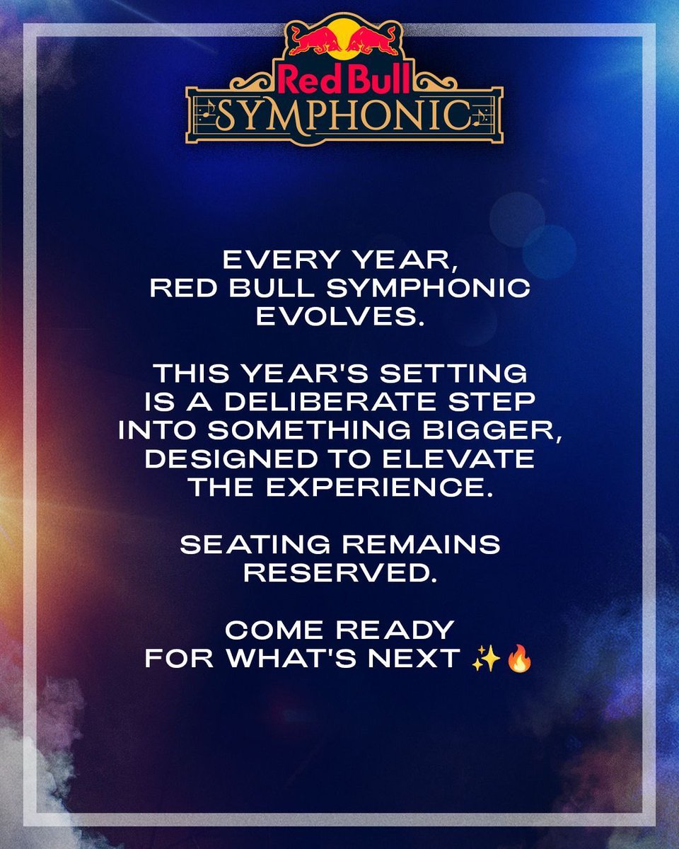 RedBullZA's tweet photo. The countdown is on. 🎻

Swipe for all the important details.👉

Le ready for night 2 bo chomie?

#RedBullSymphonic #RedBull #RedBullMusic #GivesYouWiiings https://t.co/H0VQ4pzJSe
