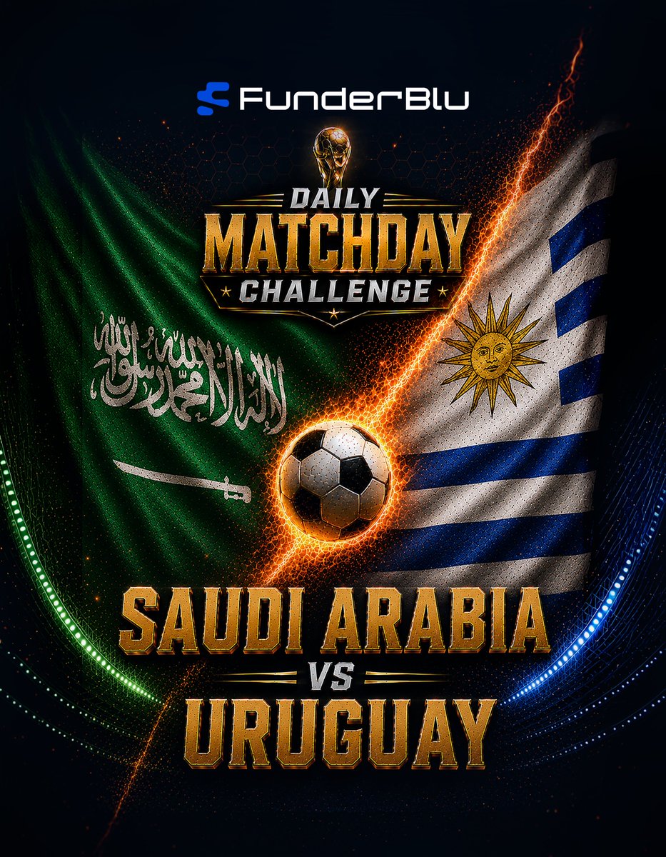 funderblu's tweet photo. ๐ธ๐ฆ Saudi Arabia vs ๐บ๐พ Uruguay
A fascinating Group H battle awaits ๐
Who takes the three points?
Comment your prediction below
๐ FREE $5K Challenge Account up for grabs
#WorldCup #MatchChallenge https://t.co/PEiuuLTdtc