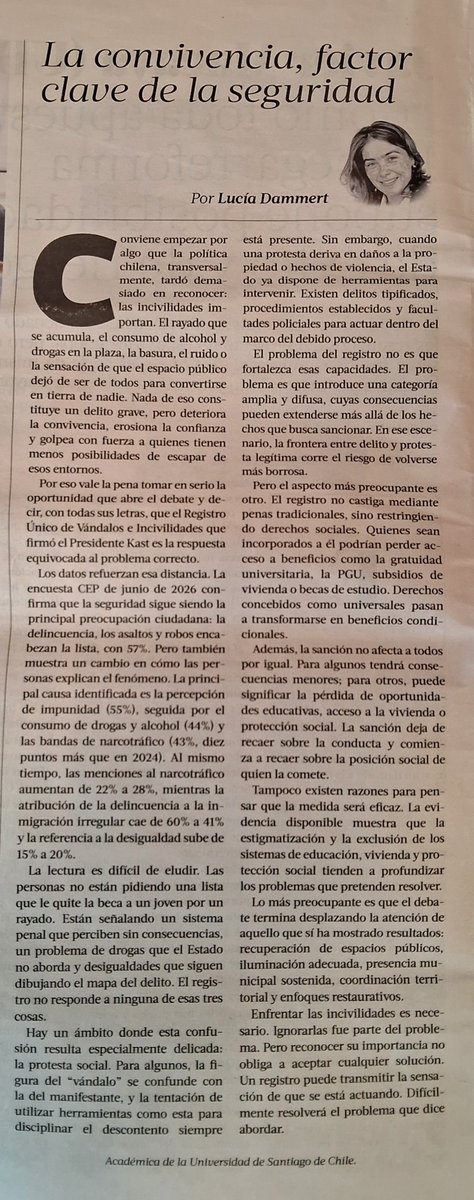 macunacr's tweet photo. Interesante punto de vista de la Dra. @LuciaDammert de @Dep_usach @UsachFAHU @usach #seguridadpublica https://t.co/zstNwpkjd3