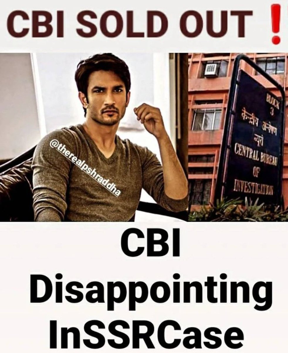 Yasmin2186's tweet photo. Karma will haunt CBI also. Not respect at all for @CBIHeadquarters We thought they would bring us justice, but they were just doing natak for cover up. 

6years Of Injustice To Sushant https://t.co/8zpUvLKmza