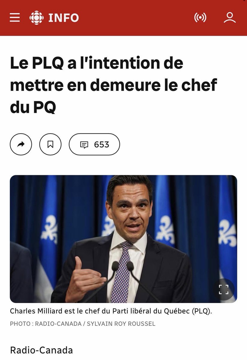 PaulPlamondon's tweet photo. J’ai pris acte à travers les médias de la volonté de Charles Milliard de me poursuivre pour avoir posé des questions légitimes sur la provenance des dons qui ont servi à faire du financement illicite lors de la course à la chefferie 2025 du PLQ. Nous en sommes à la 4e mise en demeure par des acteurs importants du PLQ en l'espace de sept mois pour tenter de faire taire des gens qui soulèvent des inquiétudes légitimes sur des activités illicites récentes au PLQ: je joindrais ainsi le groupe de Cogeco, Québecor, et Marwah Rizqy. J’ai consulté mes avocats hier et je vous annonce que je n’ai aucune intention de me rétracter. J’ai posé des questions sur l’origine non résolue des fonds utilisés dans un stratagème de financement illégal et dans ce contexte j’ai émis, sous forme de question, une hypothèse parfaitement plausible à la lumière des pratiques de financement du PLQ dans notre histoire récente. Je tiens donc à maintenir mon droit à poser des questions pertinentes et plausibles dans le cadre de mes fonctions à l’Assemblée nationale.

Puisque M. Milliard souhaite aller au fond des choses sur ce sujet, j'invite donc le chef du Parti libéral du Québec à répondre aux questions suivantes concernant les pratiques de financement au Parti libéral lors de son point de presse de 11h :

- Peut-il nous révéler en toute transparence quelles sont les sources du financement illicite de Pablo Rodriguez qui ont été révélées dans les médias ? D’où venait l’argent ?

- Peut-il divulguer en toute transparence ce que Fayçal El-Khoury, qui récoltait des dons pour M. Rodriguez et qui, visiblement, souhaitait rester très discret quant à ce rôle, aurait dit à Marwah Rizqy lors de l’inauguration de la nouvelle antenne du REM ? Cette discussion a été décrite comme celle « qui aurait tout bousculé ».

- Que sait-il au sujet des brownies que les gens auraient reçus en échange d’un vote pour Pablo Rodriguez, notamment lors l’événement de financement organisé par M. Cabral, méthode qui aurait également été utilisée lors d’une investiture du Parti libéral du Québec à la lumière de textos révélés par le bureau d’enquête de Québecor?

- Combien de personnes du PLQ ont visité les quartiers généraux de la campagne de Pablo Rodriguez alors que ces locaux constituaient, selon la Commissaire à l’éthique, une utilisation illicite des fonds publics ? Notamment, la présidente de la campagne de M. Rodriguez la députée Michelle Setlakwe s’est-elle elle-même rendue à ce quartier général durant la campagne qui aura duré 4 mois?

- Charles Milliard a-t-il rencontré ses députés pour tenter de savoir quelles étaient leurs implications dans les activités de financement de Pablo Rodriguez et savoir si l’UPAC les a rencontrés à ce sujet ?

Je continuerai donc de poser des questions, car de mon point de vue, en aucun cas, les allégations de brownies de l'hiver dernier n'ont prouvé que le parti avait évolué sur ses pratiques de financement et il est pertinent de questionner si ce parti fonctionne toujours de la même façon et de réclamer des réponses avant l’élection générale.

Si jamais mes questions font l’objet d’une poursuite judiciaire, ce sera donc tout simplement l’occasion d’approfondir certaines questions entourant le financement du Parti libéral du Québec, tant au niveau des organisateurs de ce financement, des donateurs que des pratiques qui ont eu cours durant les dernières années.