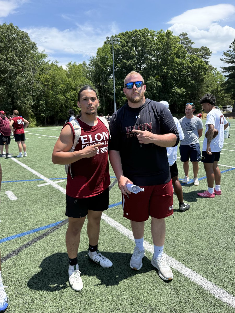 Huklogan's tweet photo. Elon University Football Camp 6/13/26. Loved working with the Coaches.
@Coach_Lageman @ray_vohasek @CoachDBattle @CaryCoaching101 @Coach_Farriss @DFO_AJ https://t.co/IULrU1LN4R