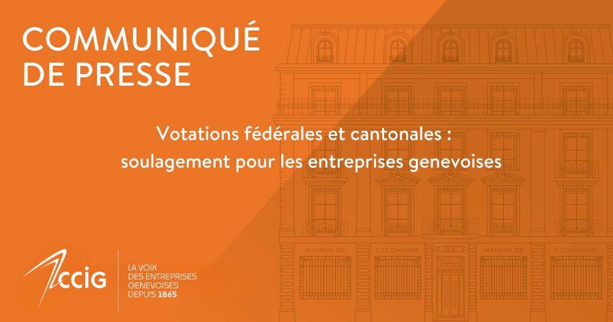 ccig1865's tweet photo. 🇨🇭 La CCIG se réjouit des résultats des votations de ce dimanche, en faveur de l'économie ! 
Retrouvez notre communiqué de presse complet ici : https://t.co/yOPgbBiPpM https://t.co/dOsjWa61jm