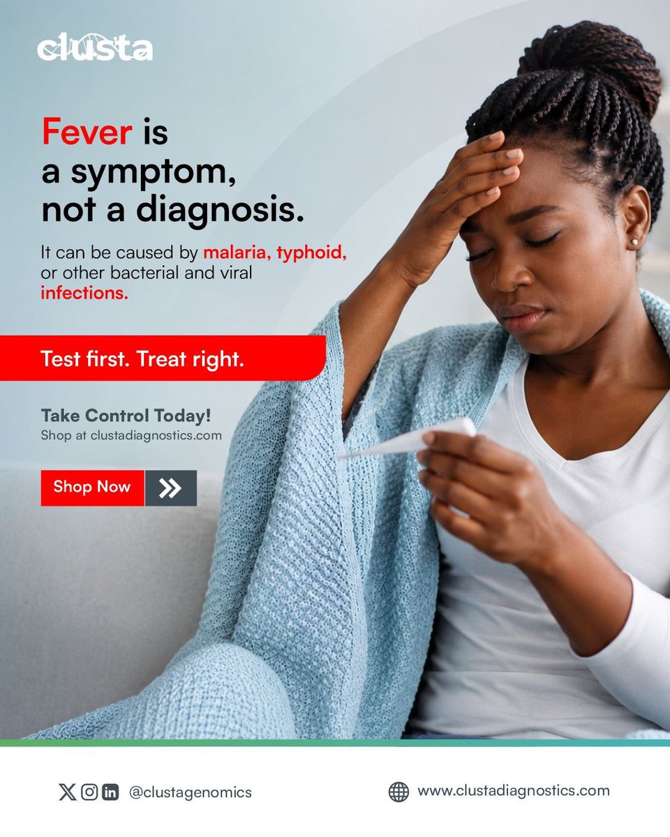 ClustaGenomics's tweet photo. Don't treat all fevers as though they were caused by malaria. 

Diagnose first, then treat. 

Test right. Treat right. https://t.co/1MIs5XaoxA