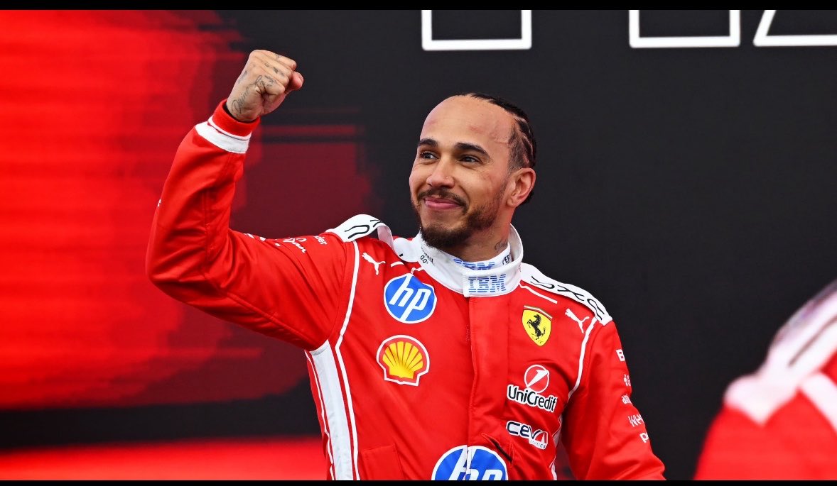 FormulaJack's tweet photo. “He’s washed” “he needs to retire” he’ll never win a race again” well where are you all at now😂😂😂! Get in there Lewis! 👏👏👏 https://t.co/hBWVhVIxak