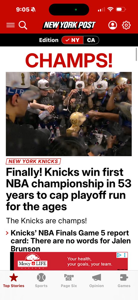 DickieV's tweet photo. I am in awe of the clutch ability of @jalenbrunson1 @nyknicks  - do you realize how special it is to get 45 points on the road in the @NBA  finals - special -when his career is over will he be the GOAT guards ever of the @nyknicks  - yes  I am aware of “CLYDE”@PeterVecsey1 https://t.co/7VRazjVgA9