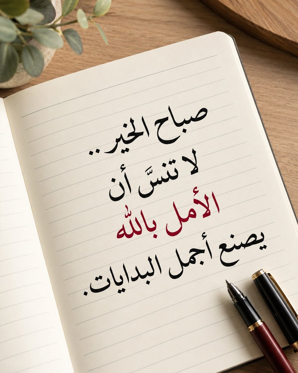 AI_News_AR's tweet photo. @vxunderground 🌤صباح يكتب الطمأنينة
البرمبت 👇
دفتر فاخر على طاولة خشبية وإضاءة صباحية ناعمة.اكتب: "[اكتب عبارتك هنا]" بخط عربي يدوي أنيق مع كلمة باللون الأحمر.
واقعي جدًا، بدون شعارات أو علامات مائية.

#برمبت #الذكاء_الاصطناعي #prompt #chatgp https://t.co/dxgk5wNdYg