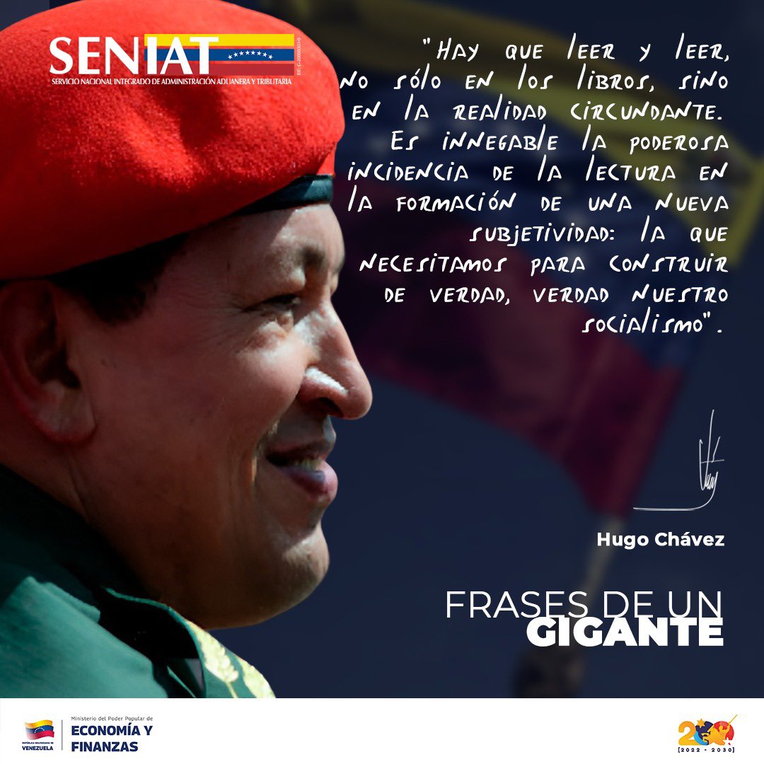 SENIAT_Oficial's tweet photo. Frases de un Gigante 🇻🇪❤️

#ChavezVive #Venezuela https://t.co/0Hnew5gYKd