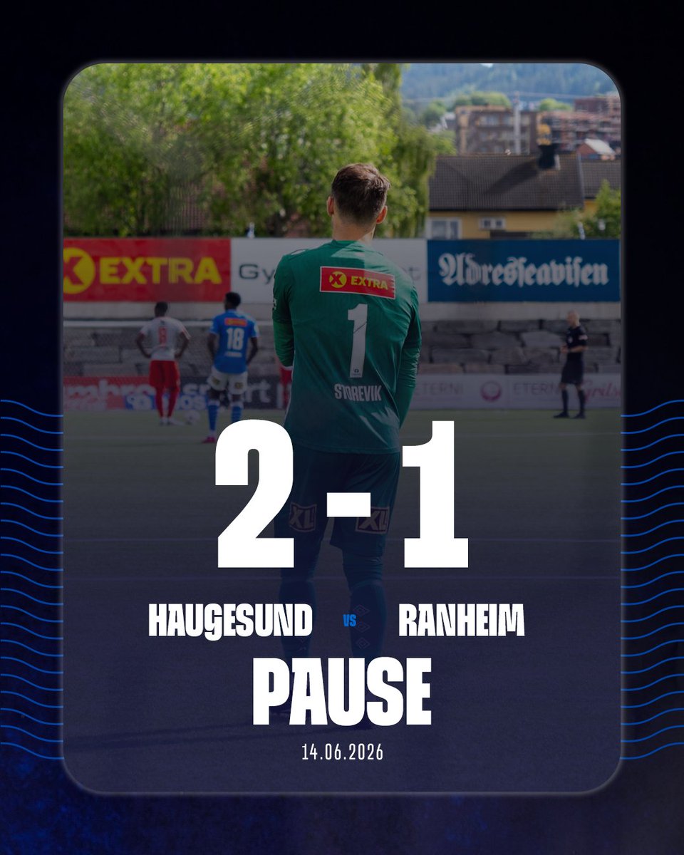 RanheimFotball's tweet photo. Det står 2-1 til pause i Haugesund https://t.co/EHuAzneSG9