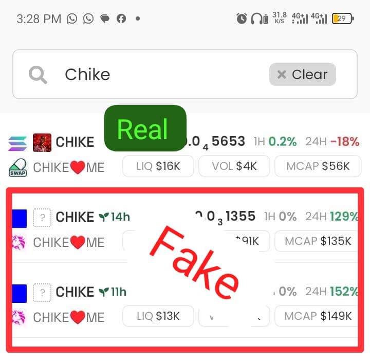 DCryptic_Bills_'s tweet photo. BE CAREFUL ‼️‼️‼️ 

For those of you that haven't bought $CHIKE yet, there are PvP tokens now (impersonation) on Base chain.

The original and only authentic $CHIKE token is on Solana Blockchain and this is the correct CA below 👇 

7peVwfkvbCTSciW9dvR96EEg3tMJ8RKwLwkKoYvbpump https://t.co/4dpDkTaOmC