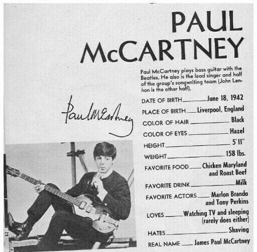 crypticbugs's tweet photo. These fact sheets are always a bit iffy but the idea of Paul being like “yeah I like milk and handsome gay actors.  Next question.” https://t.co/U2QI8Acjzm