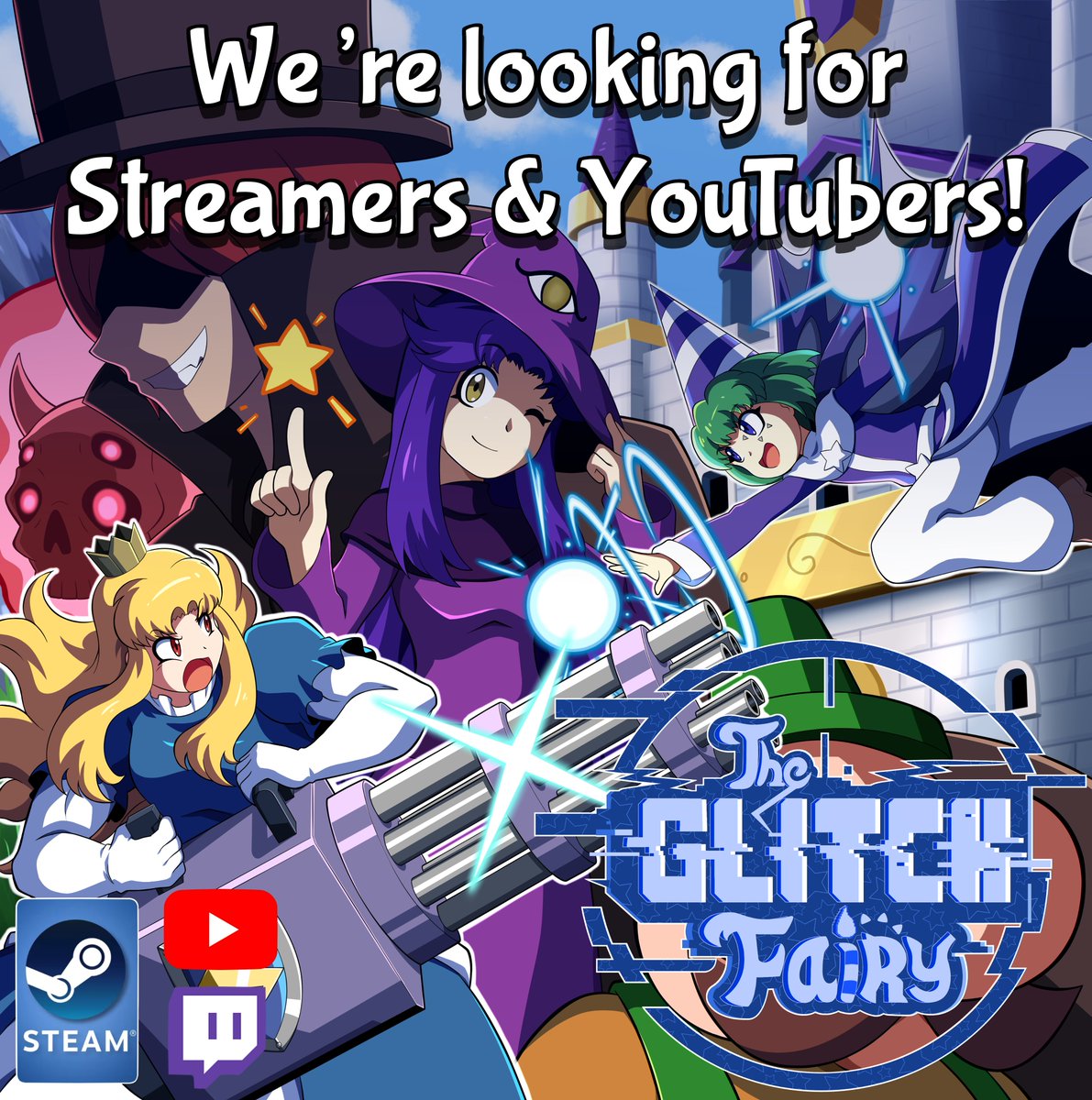 plst41's tweet photo. Are you a Streamer or YouTuber who loves Mega Man, Touhou, or Kirby?

We have a few The Glitch Fairy Steam Keys to give to content creators!

If you’re interested, comment below or send me a DM :D

#theglitchfairy https://t.co/VFLPaj4CKg