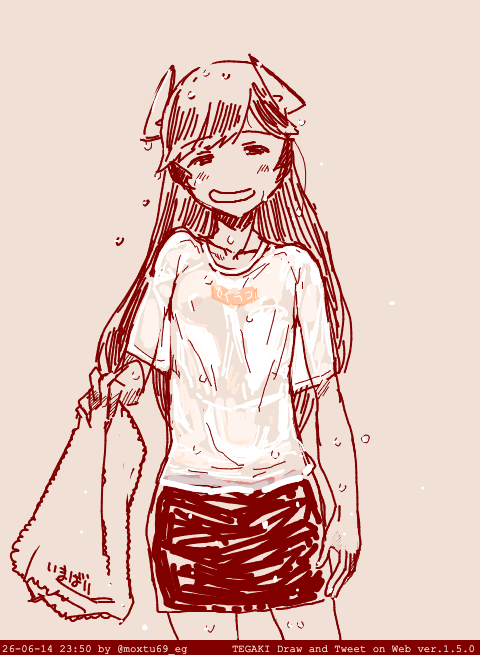 真夏の通り雨 #tegaki_dt 