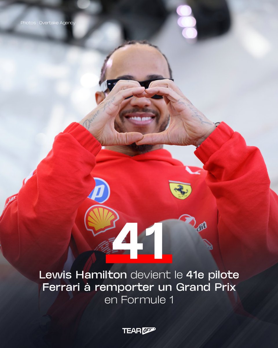 TearOffFR's tweet photo. 📊 En remportant aujourd'hui son premier Grand Prix avec Ferrari, Lewis Hamilton rentre dans l'histoire 👏🇮🇹

Le septuple champion du monde devient le 41e pilote à obtenir un succès avec la marque au cheval cabré !

#F1 #BarcelonaGP https://t.co/7HPVsS975z