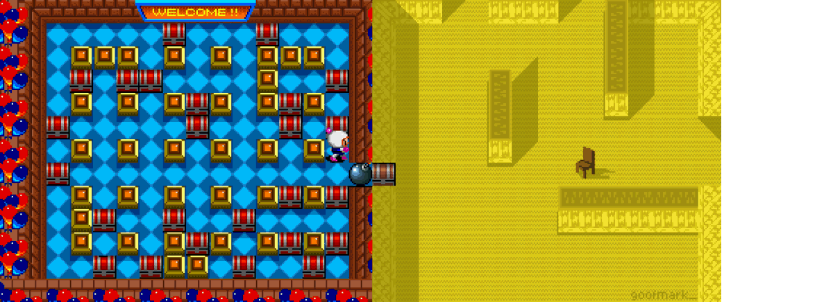 goofmark_'s tweet photo. So I may have downloaded a modded ROM of Bomberman??
This whole new level appeared in middle of Robot Amusement Park, you guys know anything about it? 
#bomberman #backrooms https://t.co/u4F5TOT3zM
