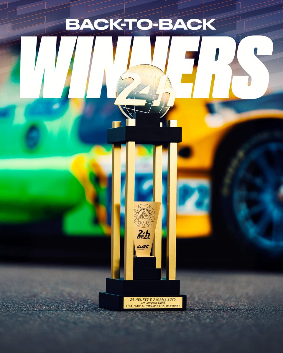 EuropeanLMS's tweet photo. Two 24 Hours of Le Mans LMP2 wins in a row for @IE_Competition. 🏆🏆

Take a bow, guys! 👏 

#ELMS #LeMans24 #WEC https://t.co/W0Kx2apBEU
