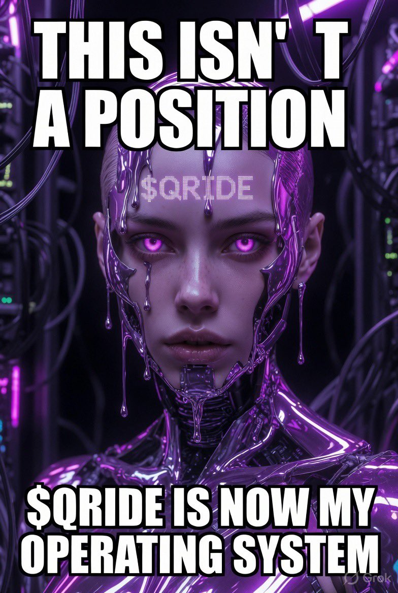 RideQuantum's tweet photo. THIS ISN’T A POSITION
$QRIDE IS NOW MY OPERATING SYSTEM
#QRIDE #LiquidMetal #Cybernetic #Solana #Memecoin https://t.co/jNGDmdanrg