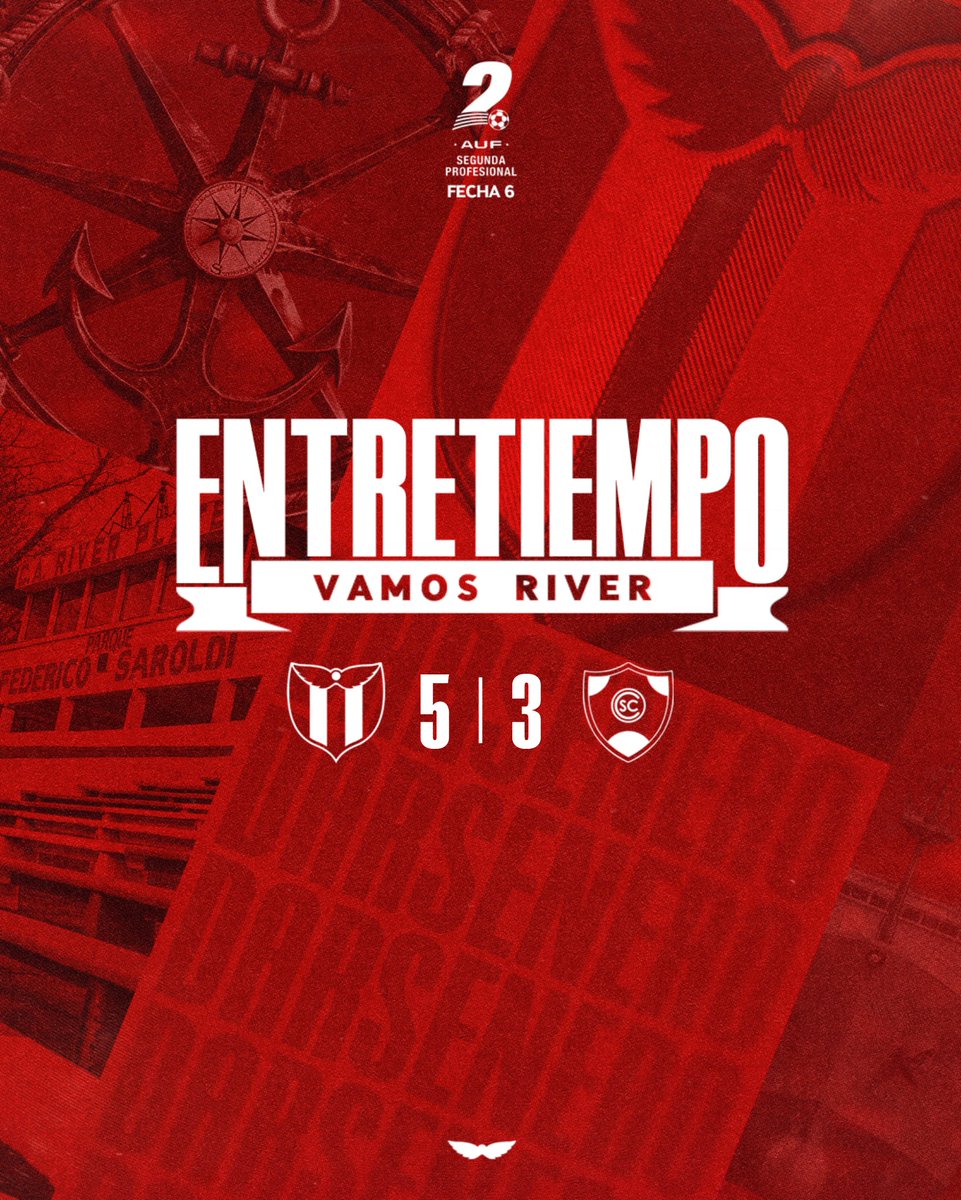 cariverplateuru's tweet photo. ⏸️ Final del primer tiempo.

⚽ 3’ 46’ Cristian Techera
⚽️ 17’ Felipe Chiappini
⚽️ 31’ Alejandro Garcia
⚽️ 37’ Inti López https://t.co/saZsUTsgJo