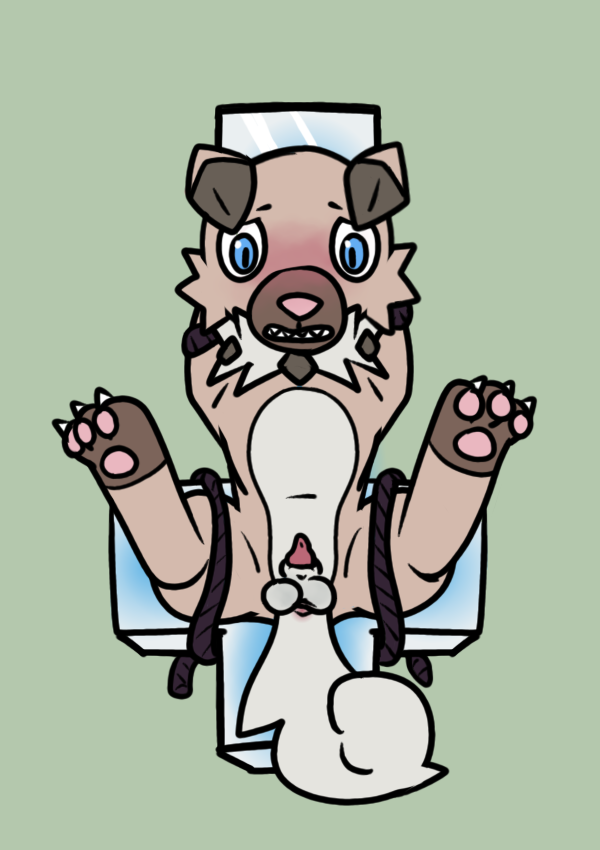 EggboyA's tweet photo. Rockruff tied up for sins https://t.co/YxBOpmSAnR