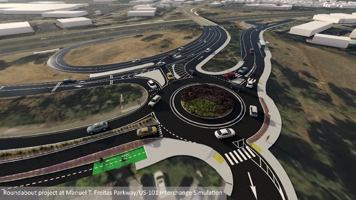CaltransD4's tweet photo. #TRAFFICALERT: The Freitas roundabout in San Rafael is open, but there is some work to be completed in June. Caltrans is scheduled to close on- and off-ramps on US-101 from Monday, June 15 to Friday, June 19 at night. For more, https://t.co/KouxzkaY2r @maringov @CHPMarin https://t.co/zXTZwI563K