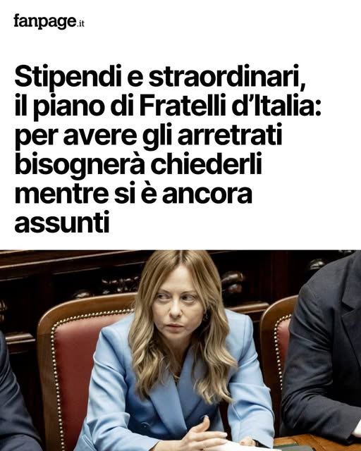 serebellardinel's tweet photo. Ordine giorno di @FratellidItalia cambierebbe regole su arretrati lavoro! Farebbe scattare cinque anni prescrizione per chiedere stipendi e straordinari non pagati mentre si è assunti! Queste di carogne avete votato, MALEDETTI!!! https://t.co/iu0WoPO7WI