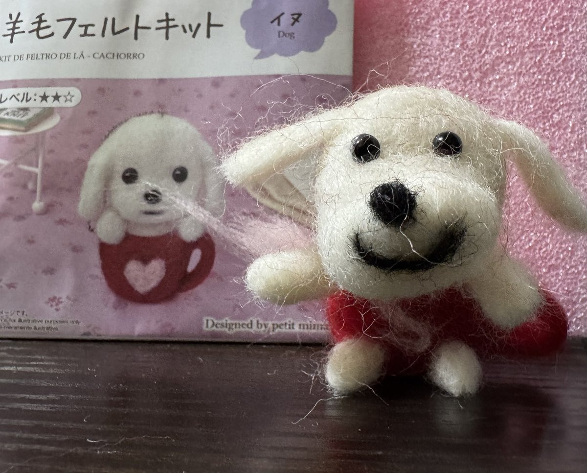 S_antibcsc's tweet photo. フェルトアートでティーカップに入っている犬を作りました
名前はそうめんです
#フェルトアート https://t.co/JIN6mSqZin