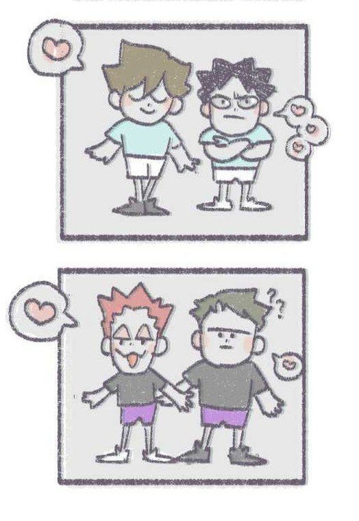 n9evepulgas's tweet photo. (smooching like bros) https://t.co/GkBESEp3Du
