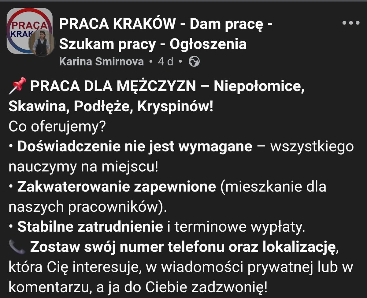 KrakowPresident's tweet photo. Ukrackie agencje ściągające hołotę do Polski nie przejmują się niczym, lewackie regulacje antydyskryminacyjne ich nie dotyczą, piszą otwarcie, że szukają mężczyzn (lub nawet młodych mężczyzn) albo wyłącznie obywateli ukrainy, Mołdawii, Białorusi, Armenii, NIETYKALNI. https://t.co/pA6JH5GGwK