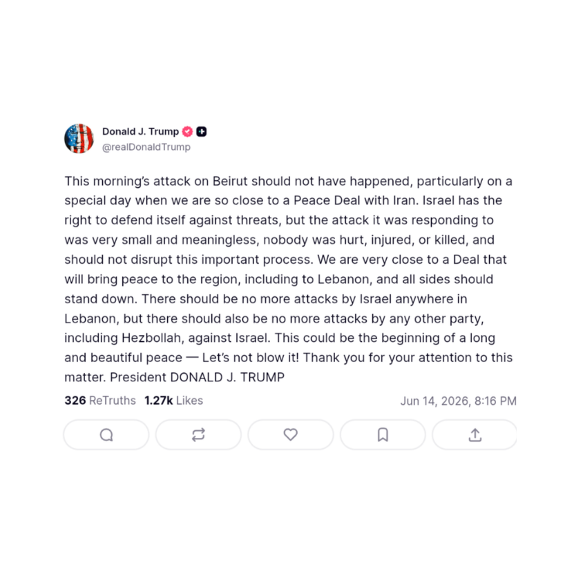 BullTheoryio's tweet photo. BREAKING: President Trump says today’s Beirut attack happened while the U.S. was “very close” to a peace deal with Iran.

Trump warned the attack should not derail the negotiations. https://t.co/5aEibf2DqE