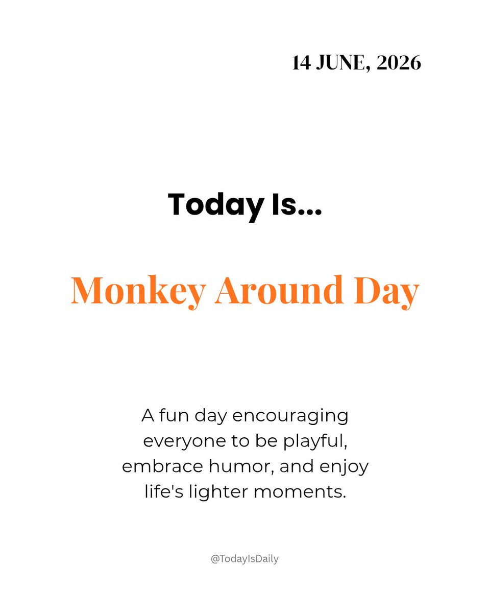 TodayIsDaily_'s tweet photo. Life's too short to be serious all the time. Take a moment to laugh, play, and embrace your silly side today!
@NatGeo @Discovery @AnimalPlanet
#MonkeyAroundDay #HaveFun #SmileMore #GoodVibes #June14 https://t.co/oYUaUNF5IX