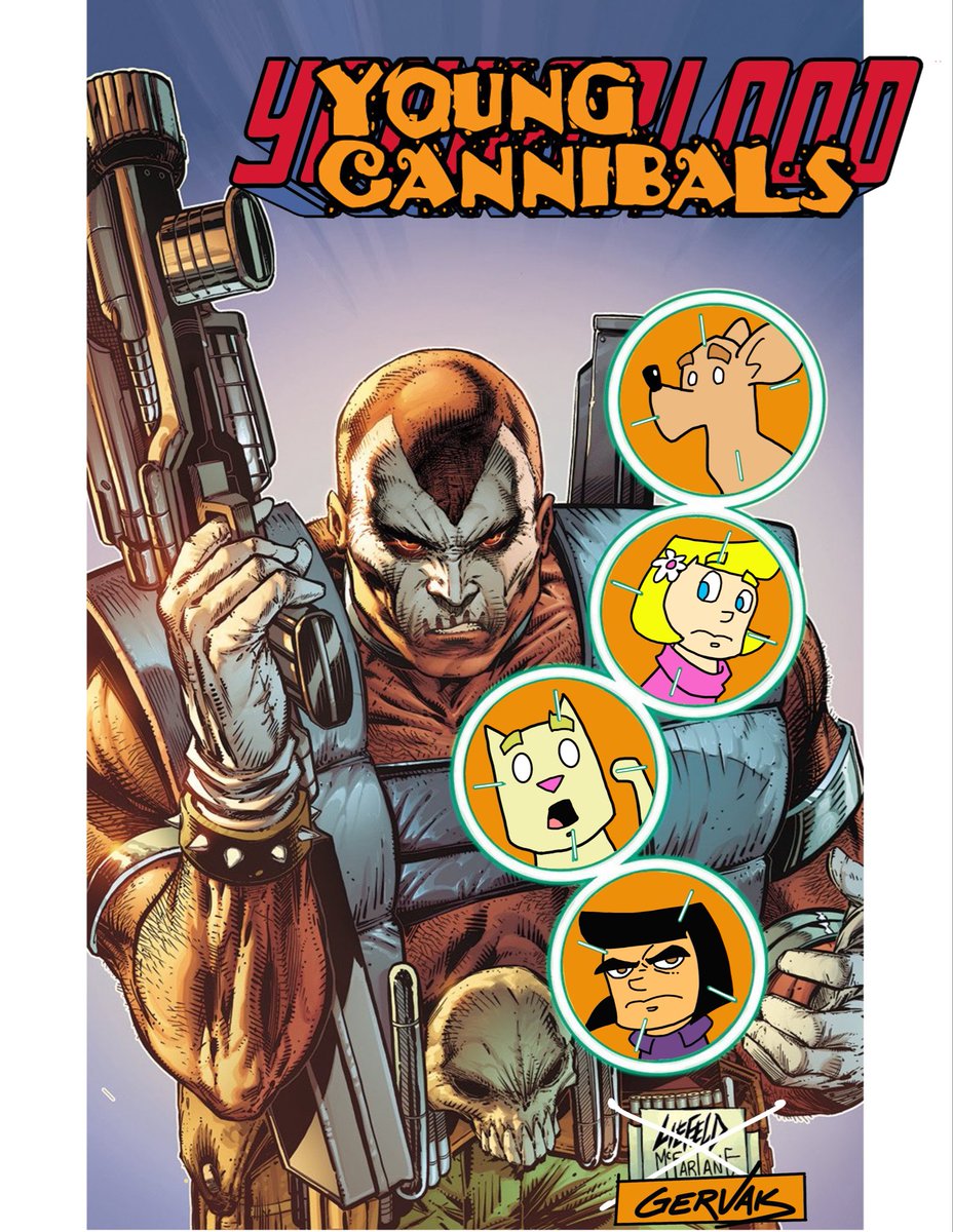 JRGervais's tweet photo. Youngblood 100 dropped last week, and there were a whole slew of variant covers by different artists.  For some reason, Rob Liefeld forgot to call me… so I made my own. 😊
#comicbooks https://t.co/uPlNKYq6f8
