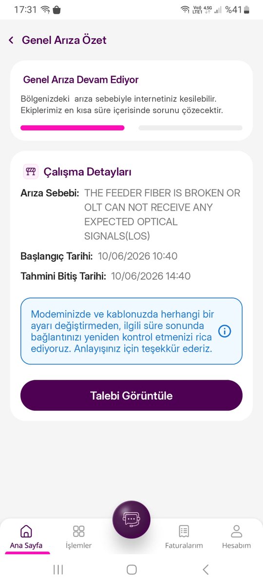 MehmetTAS63's tweet photo. Önce 10.06.2026 Tarihi saat 14:40 sorun çözülecek dediniz. 
Sonra 14.06.2026 Tarihinde çözülecek dediniz
Şimdi de 15.06.2026 diyorsunuz. Bir arıza bu kadar mı uzun sürer. Çinli Firmalar 28 saatte 10 katlı bina yapıyorlar.  Lütfen vatandaşa saygınız olsun @TurkNetDestek ,@Turknet https://t.co/YTo7cCqV5W