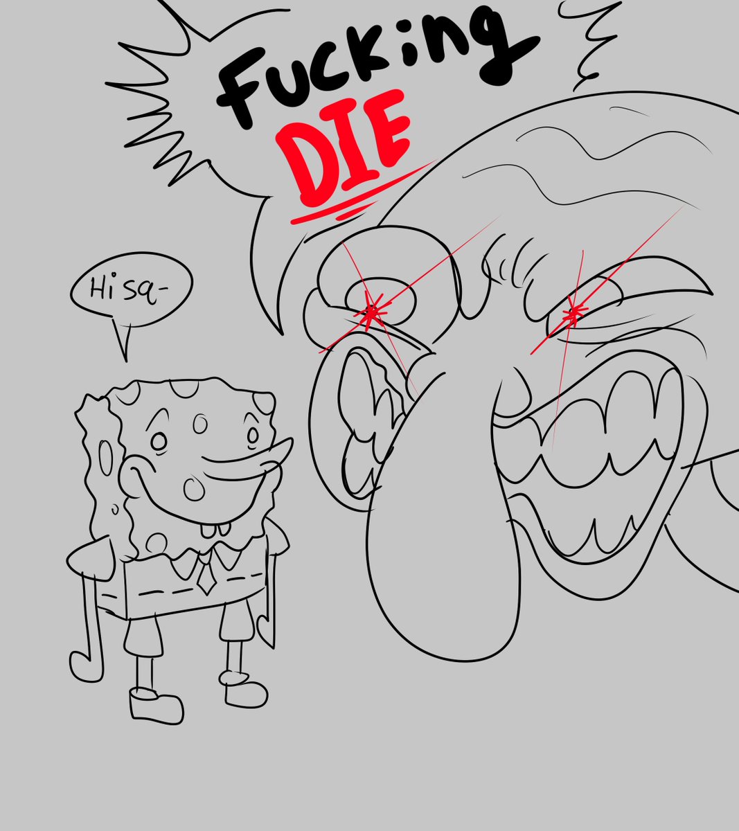 SnuffPuffn's tweet photo. normal spongebob and squidward interaction https://t.co/1JYOBbUGCI