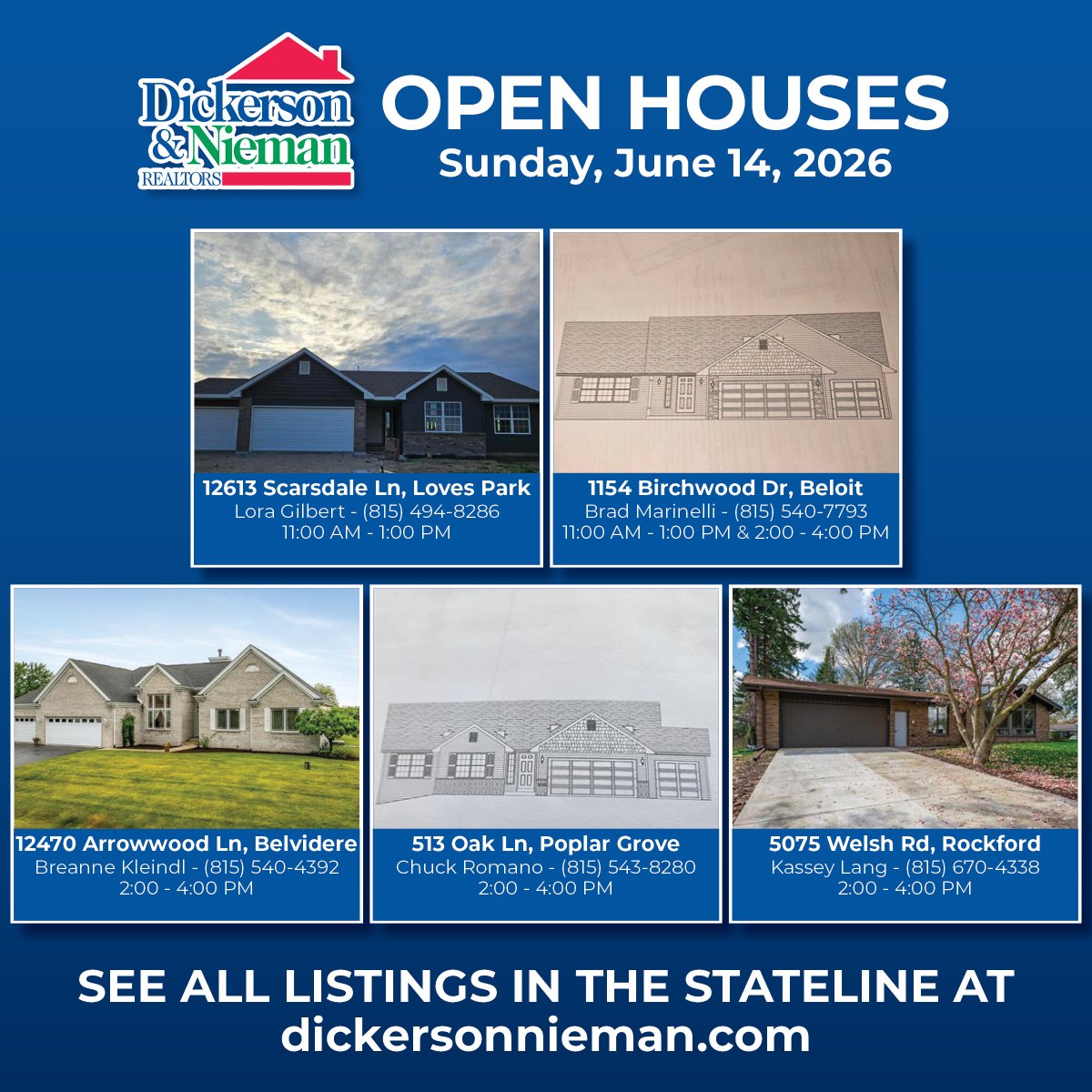 DNRealtors's tweet photo. Dickerson &amp; Nieman's Open Houses TODAY! 🏡

For a complete open house list in the 815, please see the link below. 👇
https://t.co/XvNgWBfUFx
#DNRealtors #815RealEstate #OpenHouseSunday https://t.co/d97s4ZY5iW