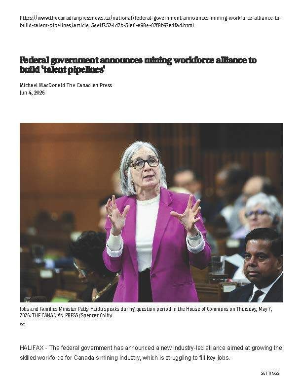 Pembina's tweet photo. In 2023, the critical minerals sector contributed $40B to 🍁’s GDP and employed 110K Canadians — but a labour shortage in the sector risks #CleanEnergy progress.

That's why we're pleased to see Ottawa launch the first Workforce Alliance to identify &amp; address these challenges. https://t.co/IaxMBK56UF