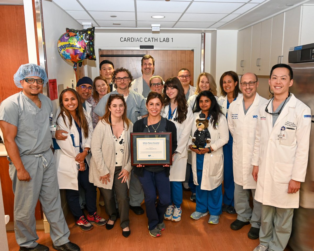 WPHospital's tweet photo. Congratulations to White Plains Hospital’s Cardiac Catheterization Lab team, recipients of the Pillar Award for Growth! Through teamwork, flexibility, and dedication to patient care, the team helped drive a record-breaking year for our cardiac programs. 

#WPHProud https://t.co/h3dnk6W2fQ