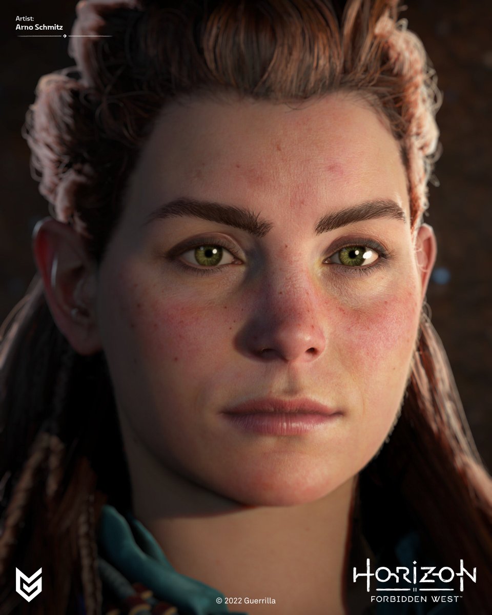 DiffusionFurry's tweet photo. @talibanister @VideoGameDetail stop with the dumb culture war nonsense, Thing is Forbidden West was actually a good game and that photo you posted isnt even how she looks in game, That picture is of her face with a fat filter over it, here is what it actually looks like in game. https://t.co/0iTtiQ9Ei5